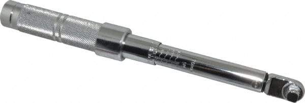 Proto - 3/8" Drive Micrometer Fixed Head Torque Wrench - 40 In/Lb to 200 In/Lb Torque, 11-45/64" OAL, 0.11 N/m Graduation, Ratchet Head - Industrial Tool & Supply