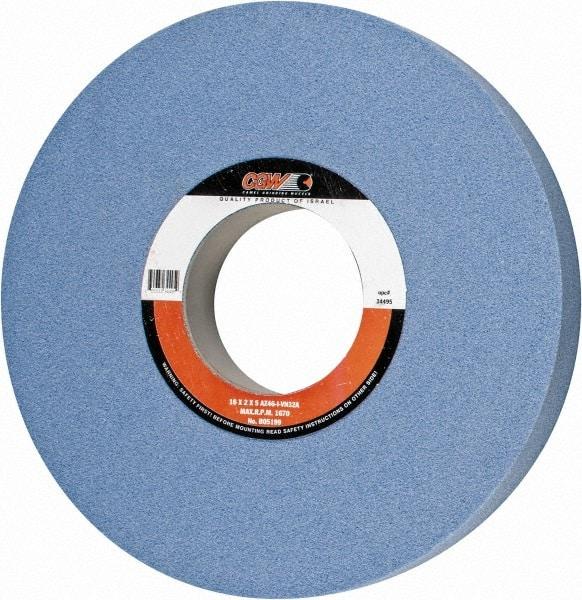 Camel Grinding Wheels - 16" Diam x 5" Hole x 2" Thick, I Hardness, 46 Grit Surface Grinding Wheel - Aluminum Oxide, Type 1, Coarse Grade, 1,671 Max RPM, Vitrified Bond, No Recess - Industrial Tool & Supply