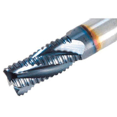 Iscar - 12mm Diam, Fine Pitch, 25mm LOC, 4 Flute Solid Carbide 45° Corner Chamfer Roughing End Mill - TiAlN Finish, 83mm OAL, 12mm Shank Diam, Single End, Centercutting, 30° Helix - Industrial Tool & Supply
