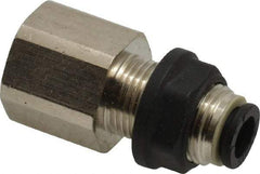 Legris - 6mm Outside Diam, 1/4 BSPP, Brass Push-to-Connect Tube Female Bulkhead - 290 Max psi - Industrial Tool & Supply