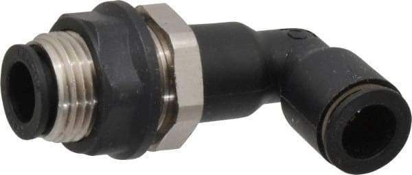 Legris - 3/8" OD, Tube to Tube, Nylon/Nickel Plated Brass Push-to-Connect Bulkhead Union Elbow - 290 Max psi - Industrial Tool & Supply