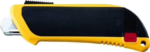 Olfa - Retractable Utility Knife - 2" Blade, Yellow & Black Plastic/Stainless Steel Handle, 1 Blade Included - Industrial Tool & Supply