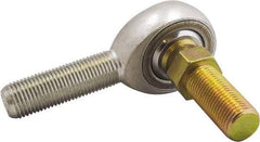 Made in USA - 5/8" ID, 1.51" Max OD, 17,959 Lb Max Static Cap, Male Spherical Rod End with Stud - 5/8-18 LH, 1-5/8" Shank Length, Alloy Steel with Steel Raceway - Industrial Tool & Supply