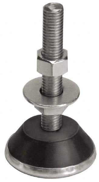 Mason Ind. - 3/8-16 Bolt Thread, 2-1/4" Wide Mount with Glide Cup & Leveling Stud - 250 Max Lb Capacity, 2-1/4" Base Diam - Industrial Tool & Supply