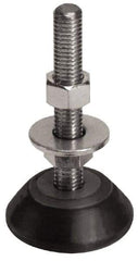 Mason Ind. - 400 Lb Capacity, 3/8-16 Thread, 3-3/8" OAL, Steel Stud, Studded Socket Mount Leveling Mount - 2-1/2" Stud Length, 2-1/4" Base Diam, Neoprene Pad with Steel Glide - Industrial Tool & Supply