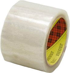 3M - 72mm x 914m Clear Rubber Adhesive Sealing Tape - Polypropylene Film Backing, 1.9 mil Thick, 22 Lb Tensile Strength, Series 371 - Industrial Tool & Supply