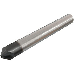 Iscar - 2mm Diam 4 Flute Single End Solid Carbide Chamfer Mill - Industrial Tool & Supply