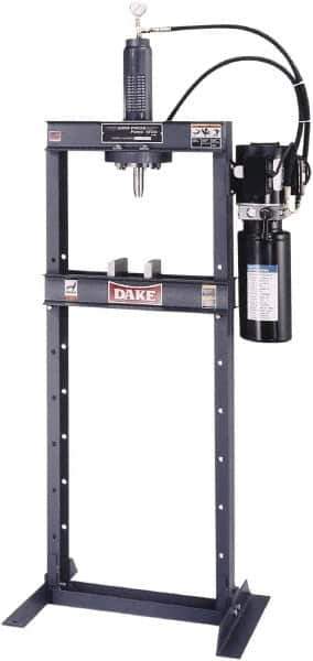 Dake - 10 Ton Hydraulic Shop Press - 10 Inch Stroke, 1 HP, Single Phase - Industrial Tool & Supply