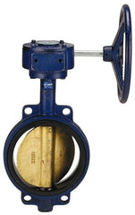 NIBCO - 12" Pipe, Wafer Butterfly Valve - Gear Handle, Cast Iron Body, EPDM Seat, 200 WOG, Aluminum Bronze Disc, Stainless Steel Stem - Industrial Tool & Supply