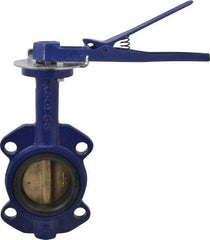 NIBCO - 3" Pipe, Wafer Butterfly Valve - Lever Handle, Cast Iron Body, EPDM Seat, 200 WOG, Aluminum Bronze Disc, Stainless Steel Stem - Industrial Tool & Supply