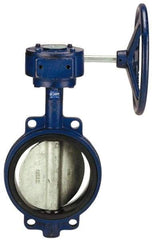 NIBCO - 6" Pipe, Wafer Butterfly Valve - Gear Handle, Cast Iron Body, Buna-N Seat, 200 WOG, Ductile Iron Disc, Stainless Steel Stem - Industrial Tool & Supply