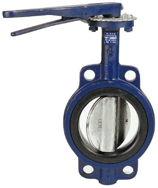 NIBCO - 2-1/2" Pipe, Wafer Butterfly Valve - Lever Handle, Cast Iron Body, EPDM Seat, 200 WOG, Ductile Iron Disc, Stainless Steel Stem - Industrial Tool & Supply