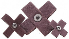 Merit Abrasives - 80 Grit, Medium Grade, Aluminum Oxide Cross Pad - 4" Long x 4" Wide x 1-1/2" Thick, 8 Ply - Industrial Tool & Supply