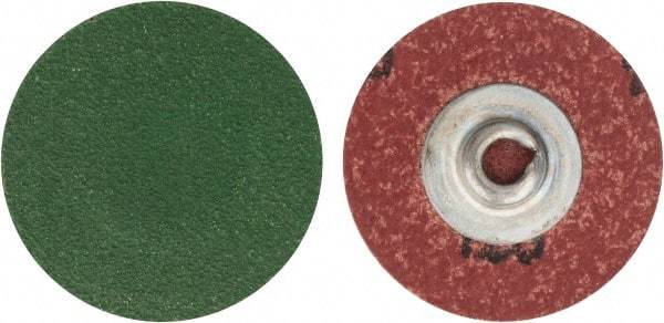 Merit Abrasives - 1-1/2" Disc Diam, 120 Grit, Zirconia Alumina Quick Change Disc - Type S Attaching System, Coated, Blue, Fine Grade, 30,000 RPM - Industrial Tool & Supply