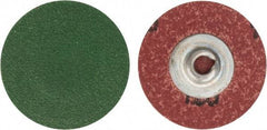 Merit Abrasives - 1-1/2" Disc Diam, 120 Grit, Zirconia Alumina Quick Change Disc - Type S Attaching System, Coated, Blue, Fine Grade, 30,000 RPM - Industrial Tool & Supply