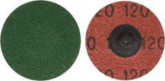 Merit Abrasives - 1-1/2" Disc Diam, 120 Grit, Zirconia Alumina Quick Change Disc - Type R Attaching System, Coated, Blue, Fine Grade, 30,000 RPM, R801 Series - Industrial Tool & Supply