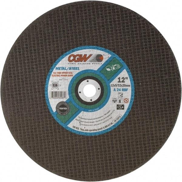 Camel Grinding Wheels - 16" 24 Grit Aluminum Oxide Cutoff Wheel - 5/32" Thick, 1" Arbor, 4,800 Max RPM - Industrial Tool & Supply