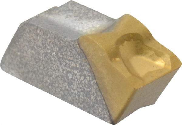 Seco - 150.104 16 CP600 Grade, 0.161" Cutting Width, Carbide Cutoff Insert - 0° Neutral Lead Angle, 0.009" Cnr Rad, TiAlN/TiN Coated, Single End - Industrial Tool & Supply