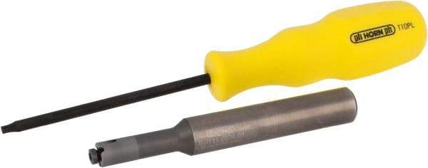 HORN - Internal, Neutral Cut, BU111, 0.091" Max Depth of Cut, 1/8" Groove Width, Indexable Grooving Toolholder - 1/2" Shank Width, 3.74" OAL, Through Coolant - Industrial Tool & Supply