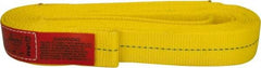 Lift-All - 12' Long x 2" Wide, 6,400 Lb Vertical Capacity, 1 Ply, Polyester Web Sling - 5,000 Lb Choker Capacity, Yellow - Industrial Tool & Supply