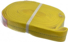 Lift-All - 18' Long x 2" Wide, 9,600 Lb Vertical Capacity, 1 Ply, Polyester Web Sling - 7,700 Lb Choker Capacity, Yellow - Industrial Tool & Supply
