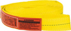 Lift-All - 14' Long x 2" Wide, 6,400 Lb Vertical Capacity, 1 Ply, Polyester Web Sling - 5,000 Lb Choker Capacity, Yellow - Industrial Tool & Supply