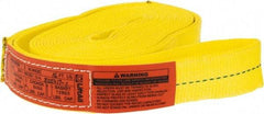 Lift-All - 16' Long x 2" Wide, 6,400 Lb Vertical Capacity, 1 Ply, Polyester Web Sling - 5,000 Lb Choker Capacity, Yellow - Industrial Tool & Supply