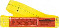 Lift-All - 3' Long x 2" Wide, 6,400 Lb Vertical Capacity, 1 Ply, Polyester Web Sling - 5,000 Lb Choker Capacity, Yellow - Industrial Tool & Supply