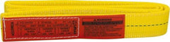 Lift-All - 4' Long x 2" Wide, 6,400 Lb Vertical Capacity, 1 Ply, Polyester Web Sling - 5,000 Lb Choker Capacity, Yellow - Industrial Tool & Supply