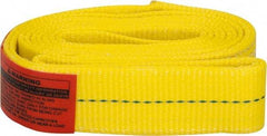 Lift-All - 6' Long x 2" Wide, 6,400 Lb Vertical Capacity, 1 Ply, Polyester Web Sling - 5,000 Lb Choker Capacity, Yellow - Industrial Tool & Supply