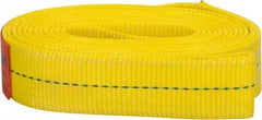 Lift-All - 8' Long x 2" Wide, 6,400 Lb Vertical Capacity, 1 Ply, Polyester Web Sling - 5,000 Lb Choker Capacity, Yellow - Industrial Tool & Supply