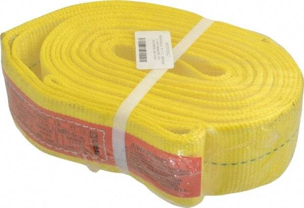 Lift-All - 12' Long x 3" Wide, 8,600 Lb Vertical Capacity, 1 Ply, Polyester Web Sling - 6,900 Lb Choker Capacity, Yellow - Industrial Tool & Supply