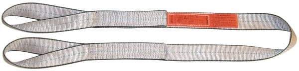 Lift-All - 14' Long x 6" Wide, 9,600 Lb Vertical Capacity, 1 Ply, Polyester Web Sling - 7,700 Lb Choker Capacity, Silver (Color) - Industrial Tool & Supply