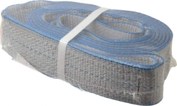 Lift-All - 12' Long x 2" Wide, 3,200 Lb Vertical Capacity, 1 Ply, Polyester Web Sling - 2,500 Lb Choker Capacity, Silver (Color) - Industrial Tool & Supply