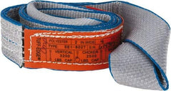 Lift-All - 4' Long x 2" Wide, 3,200 Lb Vertical Capacity, 1 Ply, Polyester Web Sling - 2,500 Lb Choker Capacity, Silver (Color) - Industrial Tool & Supply