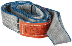 Lift-All - 6' Long x 2" Wide, 3,200 Lb Vertical Capacity, 1 Ply, Polyester Web Sling - 2,500 Lb Choker Capacity, Silver (Color) - Industrial Tool & Supply