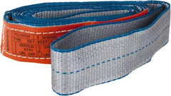 Lift-All - 8' Long x 2" Wide, 3,200 Lb Vertical Capacity, 1 Ply, Polyester Web Sling - 2,500 Lb Choker Capacity, Silver (Color) - Industrial Tool & Supply