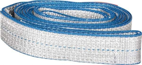 Lift-All - 14' Long x 2" Wide, 3,200 Lb Vertical Capacity, 1 Ply, Polyester Web Sling - 2,500 Lb Choker Capacity, Silver (Color) - Industrial Tool & Supply