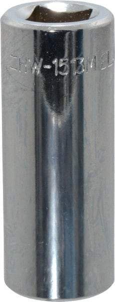 Blackhawk by Proto - 3/8" Drive, Deep Hand Socket - 6 Points, 1-13/16" OAL, Chrome Finish - Industrial Tool & Supply
