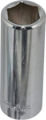 Blackhawk by Proto - 7/16", 3/8" Drive, Deep Hand Socket - 6 Points, 1-13/16" OAL, Chrome Finish - Industrial Tool & Supply