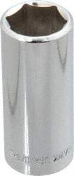 Blackhawk by Proto - 11/16", 3/8" Drive, Deep Hand Socket - 6 Points, 2-13/64" OAL, Chrome Finish - Industrial Tool & Supply