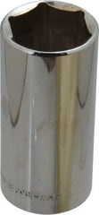 Blackhawk by Proto - 1", 3/8" Drive, Deep Hand Socket - 6 Points, 2-3/4" OAL, Chrome Finish - Industrial Tool & Supply