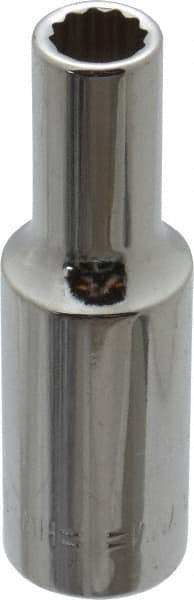 Blackhawk by Proto - 3/8" Drive, Deep Hand Socket - 12 Points, 2-7/64" OAL, Chrome Finish - Industrial Tool & Supply