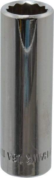 Blackhawk by Proto - 3/8" Drive, Deep Hand Socket - 12 Points, 1-13/16" OAL, Chrome Finish - Industrial Tool & Supply