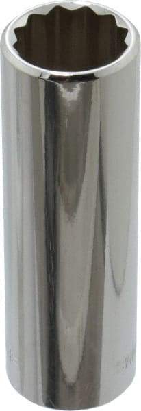 Blackhawk by Proto - 3/8" Drive, Deep Hand Socket - 12 Points, 2-3/4" OAL, Chrome Finish - Industrial Tool & Supply