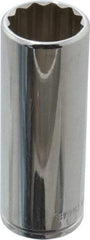 Blackhawk by Proto - 3/8" Drive, Deep Hand Socket - 12 Points, 2-3/4" OAL, Chrome Finish - Industrial Tool & Supply