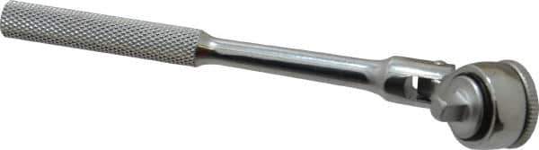 Blackhawk by Proto - 1/4" Drive Round Head Quick-Release Ratchet - Chrome Finish, 6-1/2" OAL, 43 Gear Teeth, Standard Knurled Handle, Flex Head - Industrial Tool & Supply