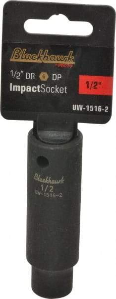 Blackhawk by Proto - 1/2" Drive 1/2" Deep Impact Socket - 6 Points, 3-5/16" OAL - Industrial Tool & Supply