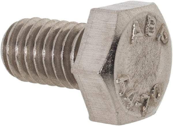 Value Collection - M6x1.00mm Metric Coarse, 10mm Length Under Head Hex Head Cap Screw - Fully Threaded, Grade 316 Stainless Steel, Uncoated, 10mm Hex - Industrial Tool & Supply