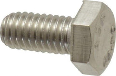 Value Collection - M6x1.00mm Metric Coarse, 12mm Length Under Head Hex Head Cap Screw - Fully Threaded, Grade 316 Stainless Steel, Uncoated, 10mm Hex - Industrial Tool & Supply